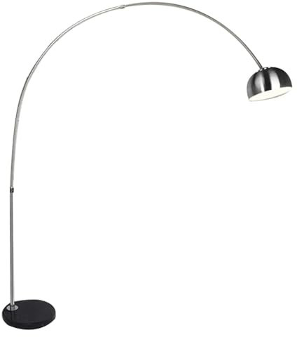 SJHPZG Lampadaire Arc avec Télécommande Lampe sur Pied à Tige Télescopique Incurvée Minimaliste Moderne avec Base en Marbre Éclairage de Protection des Yeux LED pour Salon Chambre