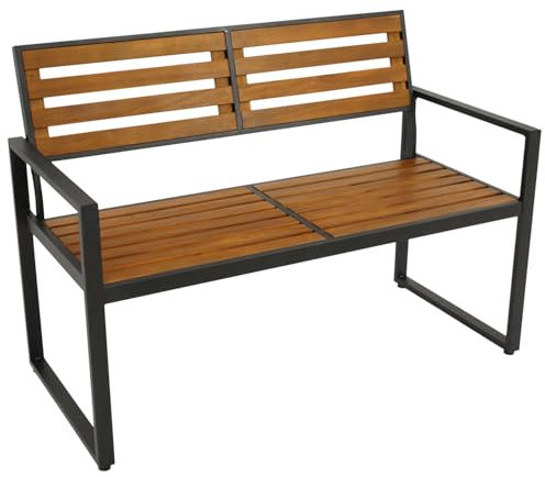 DEGAMO Gartenbank RAGUSA 2-sitzer, mit Rückenlehne, Gestell Metall anthrazit, Sitzfläche Akazie geölt, Outdoor