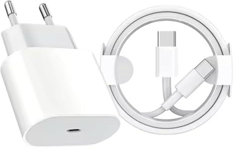 Cargador 35W USB Tipo C a C -Carga Rápida PD, Adaptador y Cable Incluido 1,5m, Alta Velocidad, Compatible con Samsung, Xiaomi, iPhone 15 y 16 Series, iPad Pro, Certificado