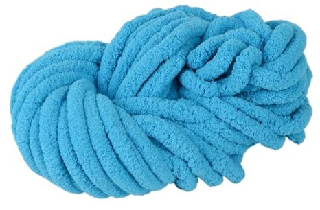 Grobes Wollgarn, 250 g, Strickwolle, grobes Garn, Strickgarn zum Häkeln, weiches grobes Garn, Knäuel, weiche, warme Wolle, Strickdecke, handgefertigt, grobes Wollgarn, Werkzeug, Seeblau