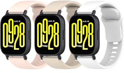 Garmcool 22 mm Cinturino Compatibile per Xiaomi Redmi Watch 5 Active/Lite Braccialetto Silicone Sportivo Ricambio Cinturini Rosa,Ivory,Bianco (nessun Tracker)