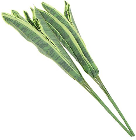 Mobestech 2Piezas Planta Artificial de Serpiente Sansevieria Decoración Realista para Interior y Exterior para Bodas Fiestas y Oficinas