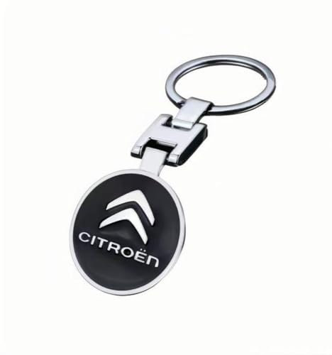 Auto Schlüsselanhänger für Citroen C3 C4 C5 Elysee, Schlüsselanhänger Halter Keychain Ersetzen Zubehör Geschenk für Männer Frauen,B