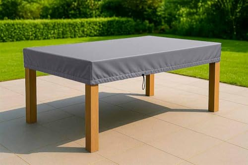 Plane B Gartentisch Abdeckung Wasserdicht Atmungsaktiv | Made in Germany | 220x100x15cm | UV-Beständig Winterfest | Premium Schutzhülle Gartenmöbel