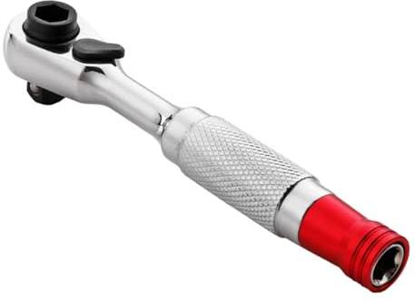 ULIJTH Chiave a cricchetto rotante da 1/4 di pollice con impugnatura a cricchetto girevole a doppia estremità Design ergonomico Manutenzione automobilistica Chiave a bussola multifunzione