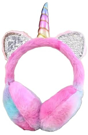 Tokaneit Cache Oreilles Licorne D'hiver Accessoires D'hiver pour Filles et Femmes,Matière Peluche Douce,Cache Oreilles Chauds pour L'hiver en Extérieur,Convient aux Activités de Plein Air Hivernales