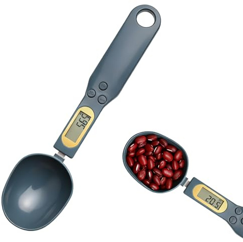 TNSLAND Löffelwaage Digital Präzise Messung Löffelwaage Messbar 500 g/0,1 g mit LED-Anzeige Digitaler Messlöffel Multifunktional Digitaler Measuring Spoon Gibt 7 Maßeinheiten Messlöffel Digital Grün