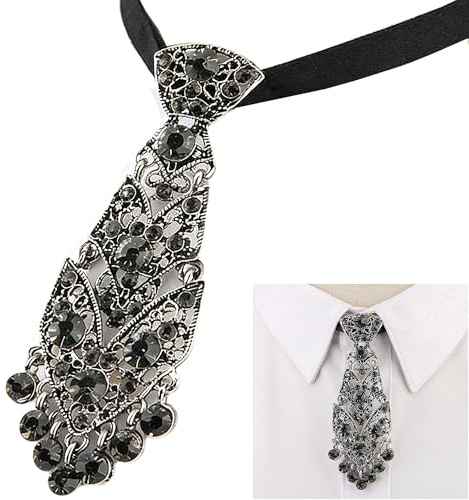 syiyunran Krawatten Herren Strass Krawatte Tie - Schwarz, 1 Stück, Passend zu Hemden für Freizeit, Karneval, Halloween, Festivals und Mottopartys Glitzer Fliege, Männer Frauen Geeignet