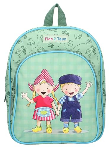 Vadobag Kinderrucksack Fien und Teun grün mit Aufdruck Schultasche