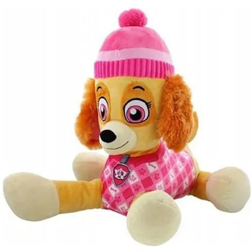 Paw Patrol Skye Kuscheltier XL 50 cm mit Wollmütze – Offizielles Lizenzprodukt, Plüschfigur Hund Hubschrauber Kinder Geschenk
