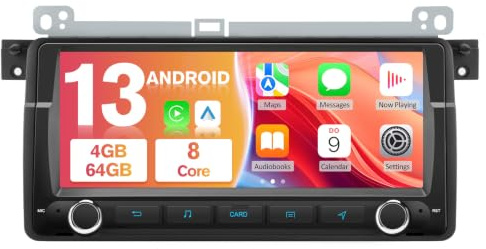 Junsun Android Autoradio für BMW E46 1999-2004 4GB+64GB | radio with 8.8 zoll Touchscreen, CarPlay, Android Auto, FM Radio, Bluetooth, WLAN, Navigtion, Lenkradsteuerung