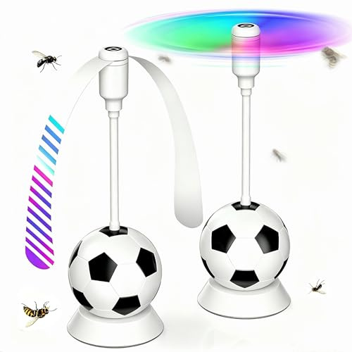 Fliegenwedler, Fliegenabwehr Tischventilator mit Haken, Soft-Stop, Tragbarer Mückenventilator& Fliegenvertreiber, Effektiver Schutz gegen Fliegen, Mücken und Wespen für Tisch,Terrasse,Restaurant,2 Stk