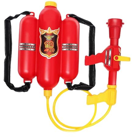 Feuerwehr Rucksack, Tankrucksack mit Wasserspritze 2.5L für Kinder Spielen | Wasserspielzeug Spritzpistole | Feuerwehrspritze für Pool und Garten | Löschrucksack für Kinder ab 3 Jahre | Rollenspiel