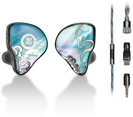 HiFiGo Juzear Defiant Gamefidelity Edition Gaming IEM, auricolari cablati con driver ibrido 1DD+3BA, monitor in-ear con isolamento acustico con microfono HD, sostituibili da 3,5 mm/USB‑C per PC/PS5