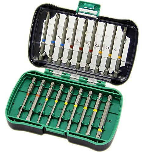 Hitachi Bit Box 18Stück Schlitz-Schraubendreher-Bit (18 Stück (S), Phillips, Pozidriv, Schlitz, Torx, Torx 1 x T10, 1 x T15, 1 x T20, 1 x 1 x 1 x T25, T27, T30, 1 x T40, Slot 1 x 4, 1 x 6 mm, Philips 1 x No. 1, 1 x No. 2, 1 x)