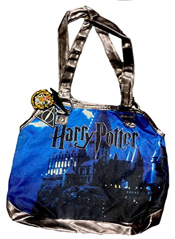 Harry Potter Die Heiligtümer des Todes Hogwarts Castle Sublimationsbeutel und Charms, Helles Gold, 16 inches wide, 11 inches high, 6 inches deep
