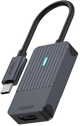 Rapoo UCA-1004 USB-C auf HDMI Adapter mit 4K@60Hz, Aluminium, kompatibel mit MacBook Pro, MacBook Air, iPad Air / Pro, Surface Pro / Go, Laptop, Notebook, Smartphone