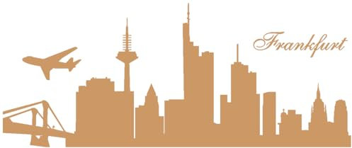 Skyline4u Frankfurt Wandtattoo Skyline Wandtattoo 50 x 21cm Hellbraun