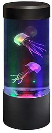 Playlearn Mini Jellyfish Aquarium Lamp Electric Jellyfish Fake Fish Aquarium Tank- LED Fantasy Jellyfish Lamp Colour Changing Mood Luminous Flux Light, Black