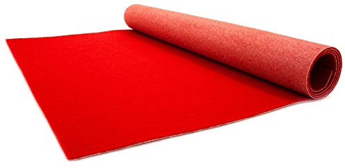 Tapis de Mariage Rouge PODIUM 1m x 6m - Tapis de Cérémonie - Événement Soirées Gala Fêtes VIP | Résistance au feu B1 | Tapis au Mètre