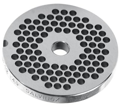 HENDI Disco Forato per Tritacarne No. 12, Fori Ø8mm, Accessori Parti di Ricambio per Macchina 282007, Piastra di Taglio Professionale, Ø82mm, Acciaio Inox