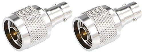 sourcing map 2 Stück N-Typ Stecker auf BNC Buchse Adapter Gerader Koaxial HF Adapter