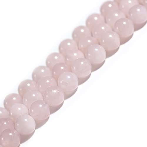 Natural Pink Rose Quartz Crystal Gemstone Semi Precious Round 6mm Loose Beads for Jewellery Making DIY Bracelet Necklace Crafts 15''