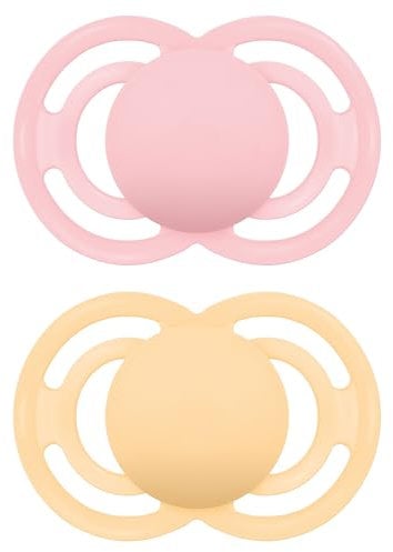 MAM Perfect Schnuller | ab 6 Monaten | 2er Pack | Lieferung in Sterilisator-Schnulleretui | nachhaltige Materialien | Babyzubehör | Rosa (verschiedene Motive)