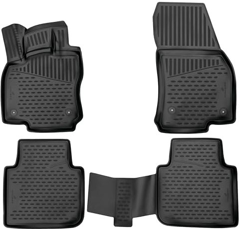 WALSER XTR Gummi Fussmatten Auto für VW Tiguan Allspace 03/2017-2024, 100% passgenaue Auto Fußmatten, robuste Universal Fußmatte Auto, Gummimatten Auto, Auto Fussmatten Gummi