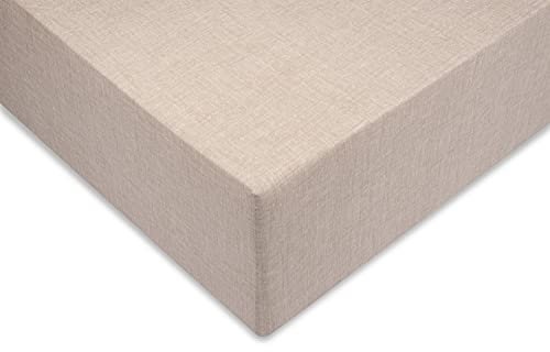 Zo!Home Spannbettlaken Lino 90X210, 220+35 cm, Sandy Beige