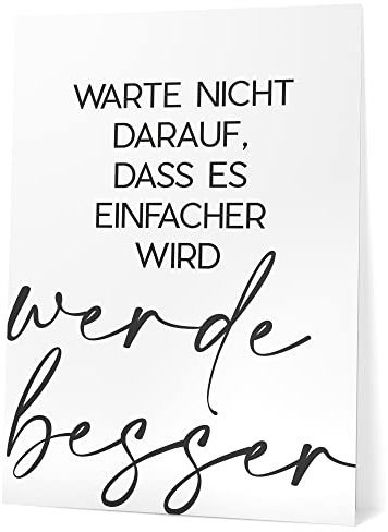 Papierschmiede® Typografie Poster, Werde besser (elegant), 40x60 cm, Wanddeko Büro, Küche, Wohnzimmer, schwarz-weiß Bild mit Spruch OHNE Rahmen