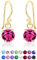 DTPsilver® Pendientes Pequeños de Colores - Plata de Ley 925 Chapado en Oro Con Cristal Swarovski® 6 mm - Mujer Oro Rosa