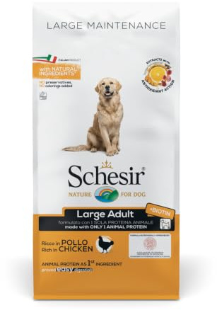 Schesir, Cibo Secco per Cani Adulti di Taglia Grande al Gusto Pollo, Linea Mantenimento in Crocchette - Formato Sacco da 12Kg