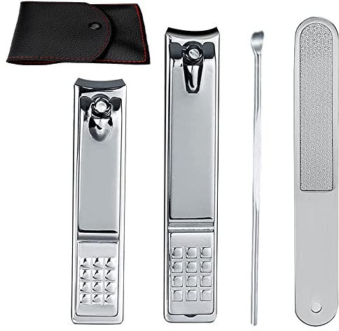 Econtal Coupe-Ongles, Grand et Petit Coupe Ongle, avec Lime à Ongles, Pince à Ongles, Taille-Ongles, Pieds, Orteil, Manucure, Pédicure Etui