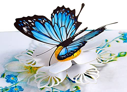 CUTPOPUP Butterfly - Schmetterlings-Muttertagskarte Pop Up, Blumengrußkarten, 3D-Geburtstagskarte, Pop Up für Oma, Mutter, Schwiegermutter, Tochter US8-AN120 DE