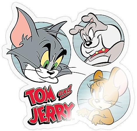 Spreadshirt Tom Und Jerry Spike, Tom und Jerry Kacheln Sticker Aufkleber, 10 x 10 cm, Transparent glänzend