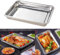 Bandeja grande de acero inoxidable 304, 40 x 30 x 4,8 cm, bandeja para hornear con borde profundo, no tóxica, resistente y fácil de limpiar