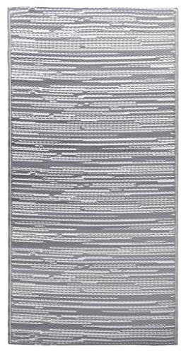 vidaXL Outdoor Teppich Zweischichtiger Jacquard Terrassenteppich Außenteppich Küchenteppich Indoor Terrasse Balkon Flur Küche Bad Grau 80x150cm PP