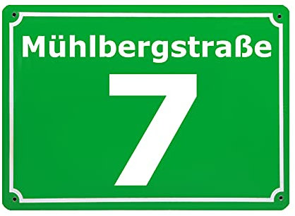 CGFN Personalisierte Grüne Hausnummer, Hausnummernschild mit Straßennamen, hausnummernschilder edelstahl - Anpassbare Hausnummer mit Straßenname - 20x15 cm, für Zaun, Gartentor, Tür (Grün)