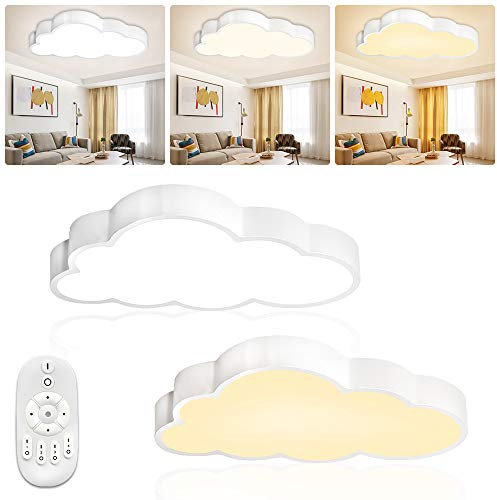 YUENFONG 48W LED Deckenleuchte Wolken Deckenlampe mit Fernbedienung, Dimmbar Wolken Lampe Kreativität Moderne Design, Moderne für Kinderzimmer Arbeitszimmer Küche Schlafzimmer