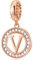 CHAWIN Initial V Letter Charms, Alphabet Rose Gold, Authentic 925 Sterling Silver Charms fit Pandora Charm Bracelets, Necklace, Circle Dangle Gift for Women, Girls, Sparkling Clear Stones