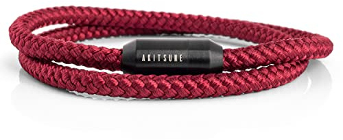 Akitsune Mare Segeltau Nylonarmband | 5 mm breit | Magnetischer Kapselverschluss Doppelt Gewickelt Damen Herren Maritim