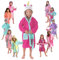 LEBENGOOD - Accappatoio bambina, bambino, Ragazze Cotone: Ragazza, Bambini - 100% Cotone OEKO-TEX,2 tasche, cappuccio (2-4, Amelie)