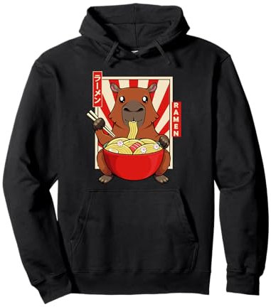 Capybara Nagetier Säugetiere Wasserschwein Kawaii Ramen Pullover Hoodie