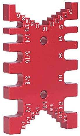 Tenon Caliper, Dovetail Jig Tenon Caliper Aluminum Metric Imperial Scale Card Measuring Woodworking Tool Dovetail Jig Carpentry Router Saw, Rulers(Red)