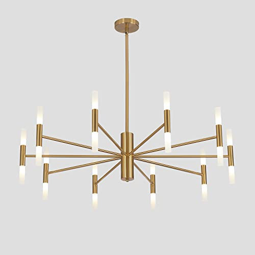 KCO Lighting Mid Century Moderner Kronleuchters Messing Gold Kronleuchter Leuchte Vintage Schlafzimmer Kronleuchter Sputnik Unterputzmontage Deckenleuchte Große Chandelier für hohe Decken