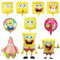 Folienballon Geburtstag, 10 Stück Schwammkopf Helium Ballons, XXL Luftballon Deko Kindergeburtstag, Cartoon Ballons für Geburtstagsdeko, als Partygeschenke