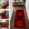 Teppich Läufer Lang Flur Küche rutschfest waschbar Korridor Teppichläufer Rot Polyester 80X400CM Küchenläufer Modern Abstrakt Schlafzimmer Kinderzimmer Wohnzimmer Meterware Teppichmatten Flurläufer
