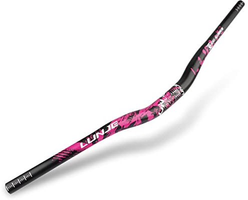 TISORT Mountainbike Lenker MTB-Lenker 31,8 Mm Und Breite 720 Mm 780 Mm Leichter Alu-Riser-Lenker for MTB XC(Black pink,31.8 * 720mm)