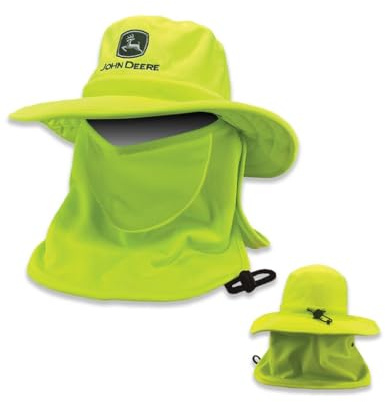 John Deere Fischerhut, abnehmbare Halsabdeckung und Maske, Gut sichtbar, Einheitsgröße